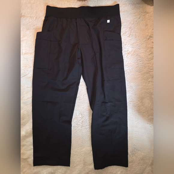 ReSurge Black Cargo Style Elastic Waist Scrub Pants Size 2X - Picture 1 of 12